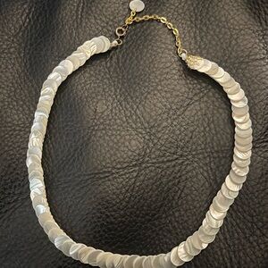 MOTHER OF PEARL MERMAID SCALE NECKLACE  MOP